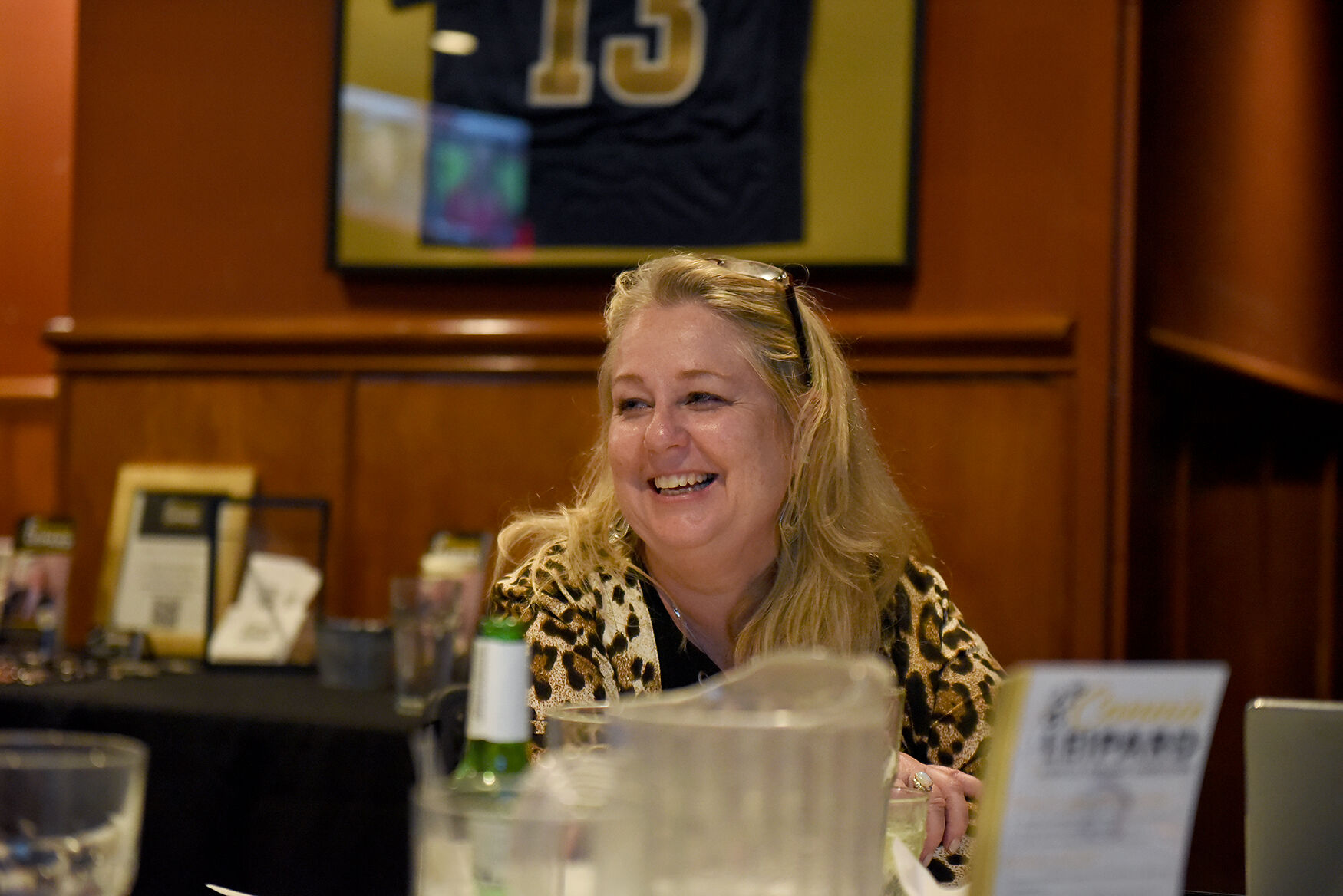 Connie Leipard smiles while at her watch party (copy)